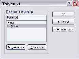 Настройка табуляции